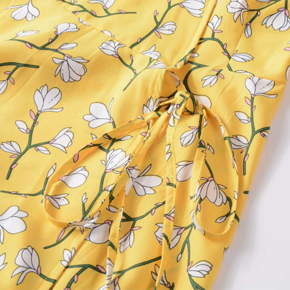 Миди с принтом праздничное сексуальное пляжное платье повседневное со шнуровкой