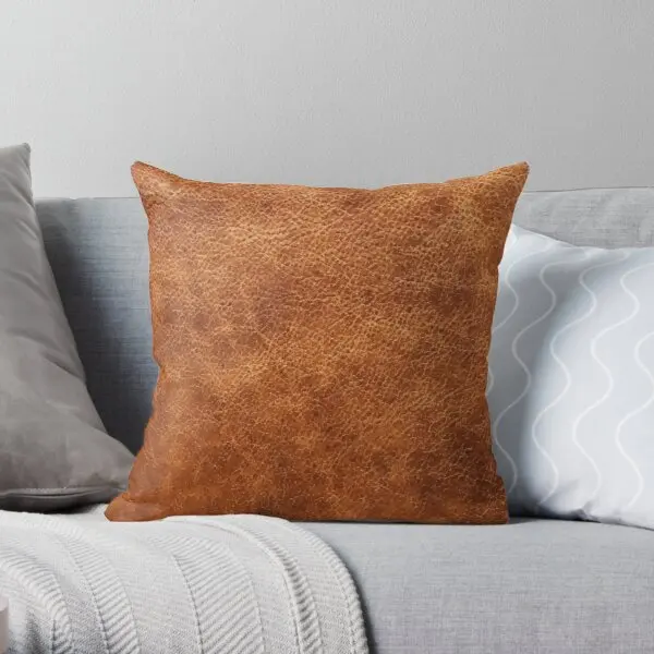 

Brown vintage faux leather background Soft Decorative Throw Pillow Cover for Home Pillows NOT Included