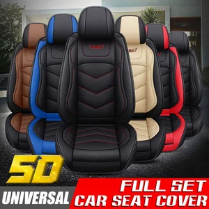 universal luxury pu leather front car seat cover 5d cushion protector non slip mat waterproof for lada for ford for bmw free global shipping