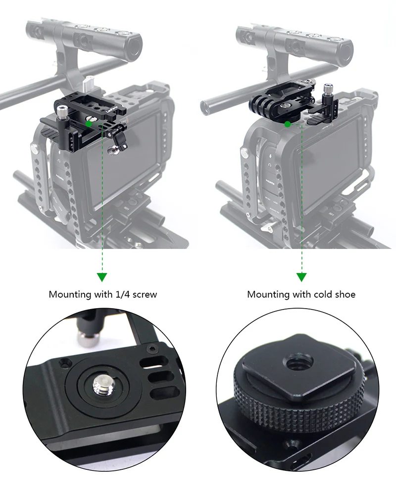 

E60 SSD holder Clamp bracket SSD Clamp with USB-C Cable Clamp for San Disk E60 with Cable Clamp, Cold Shoe Mount and 1/4 Screw