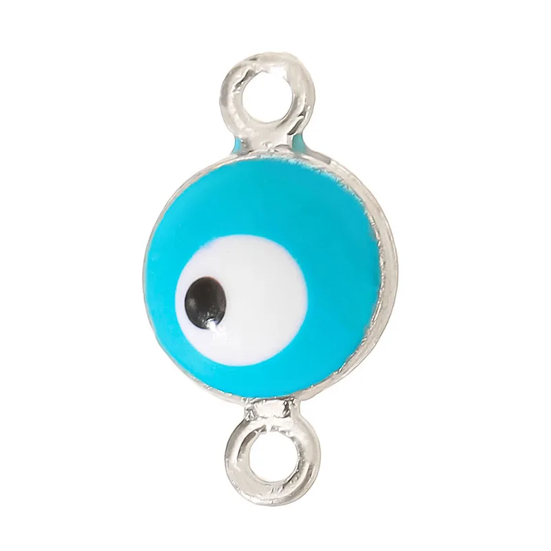 

10pcs/lot Eye Square Round Shape Double Side Enamel Alloy Charms Connector DIY Necklace Bracelet Pendant Jewelry Crafts