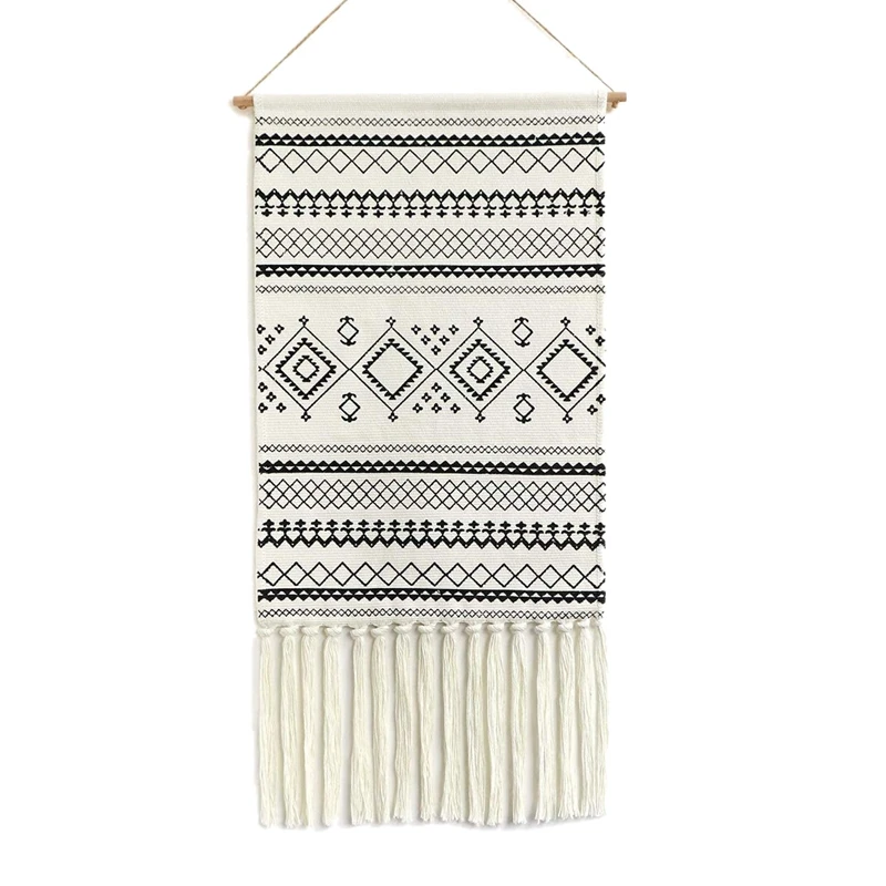 

Макраме Плетеный настенный гобелен, домашний декор в стиле бохо, геометрический художественный декор, фон в стиле бохо, украшение двери ком...