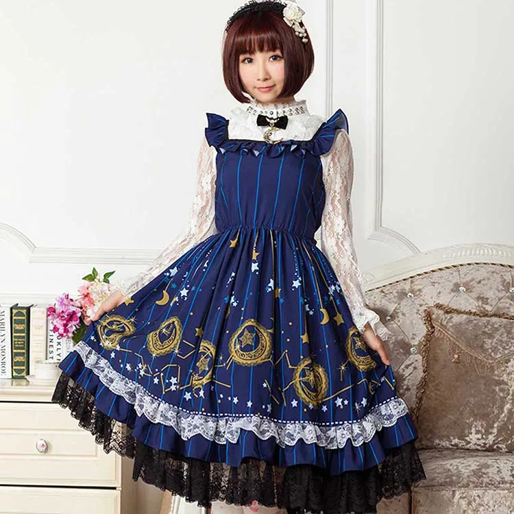 Princess sweet lolita dress Originally Star Moon Magic Lady Lolita Dress Princess sweet soft sister op Lucky Star dress GZWY065