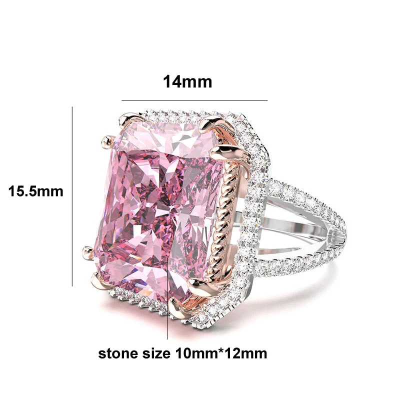 Кольцо женское золотистое с розовым бриллиантом из серебра 925 пробы | Украшения и