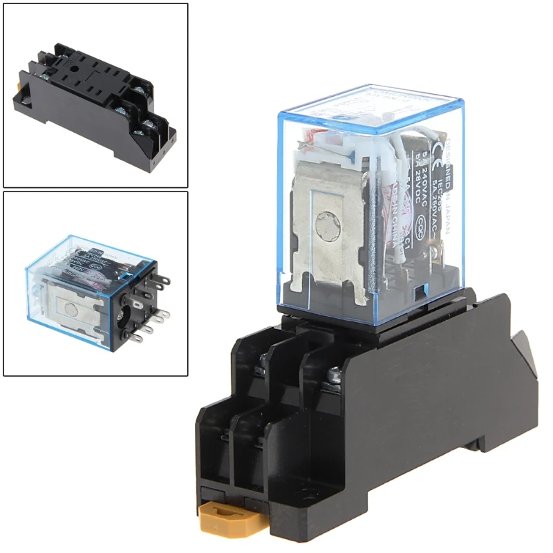 

8 Pin PYF08A 220/240 V AC Bobina Power Relay DPDT MY2NJ With Base R9UF
