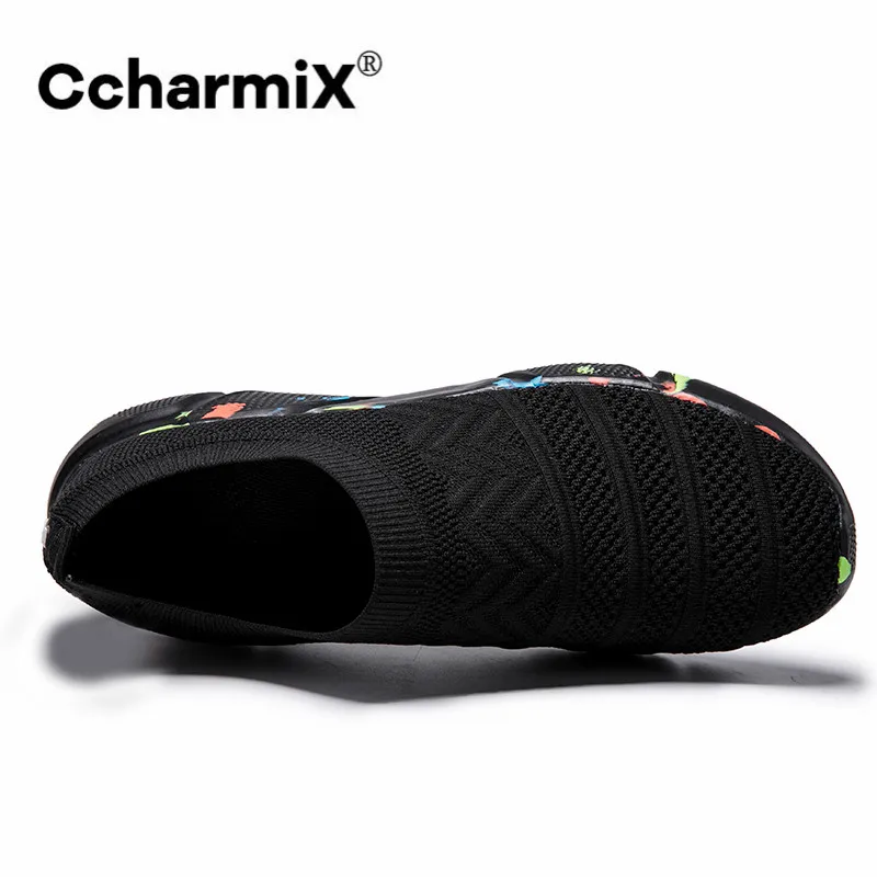 Мужские модные кроссовки Летние дышащие носки без шнуровки Легкие повседневные