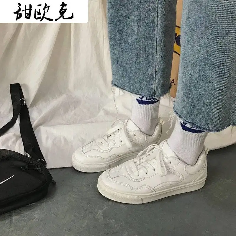 

2021 Spring New Women Sneaker Fashion All-match Lace-up Comfortable Walking Women Casual Shoes Platform Women's Vulcanized Shoes