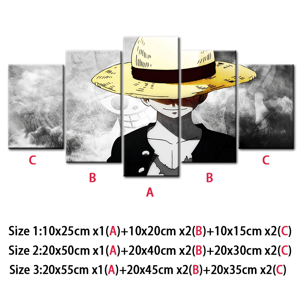 

Home Decor One Piece Posters Wall Stickers Japanese Anime Room Wall Art Decoration Canvas Painting for Living Room Bedroom Kids