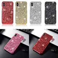 cute bling shining mobile phone case for iphone x xr xs max 10 8 7 6 6s plus pink gold black silver red glitter back cover women