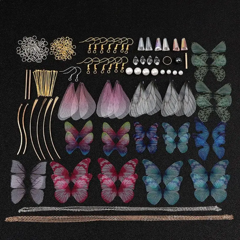 Большая упаковка красивые серьги в виде стрекозы бабочек крыльев цикады