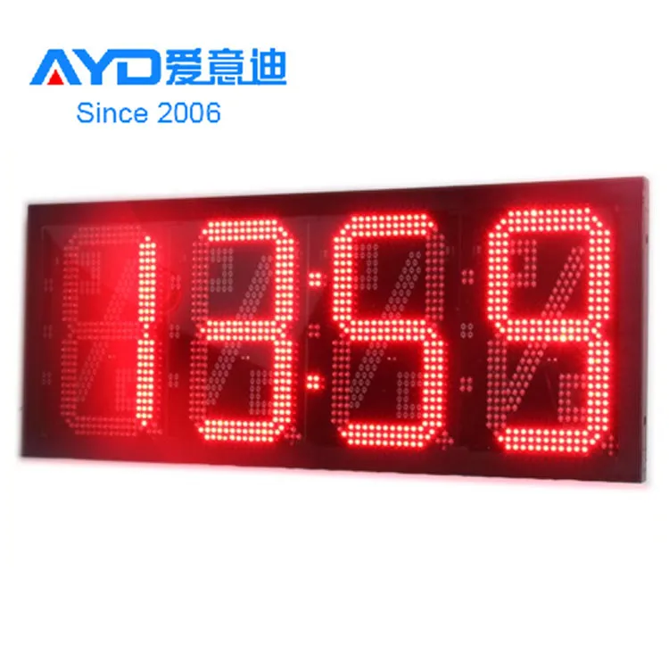 

Big Size Electronics LED Clock Timers Screen, Outdoor 7 Segment LED Display LED Gas Price Changers