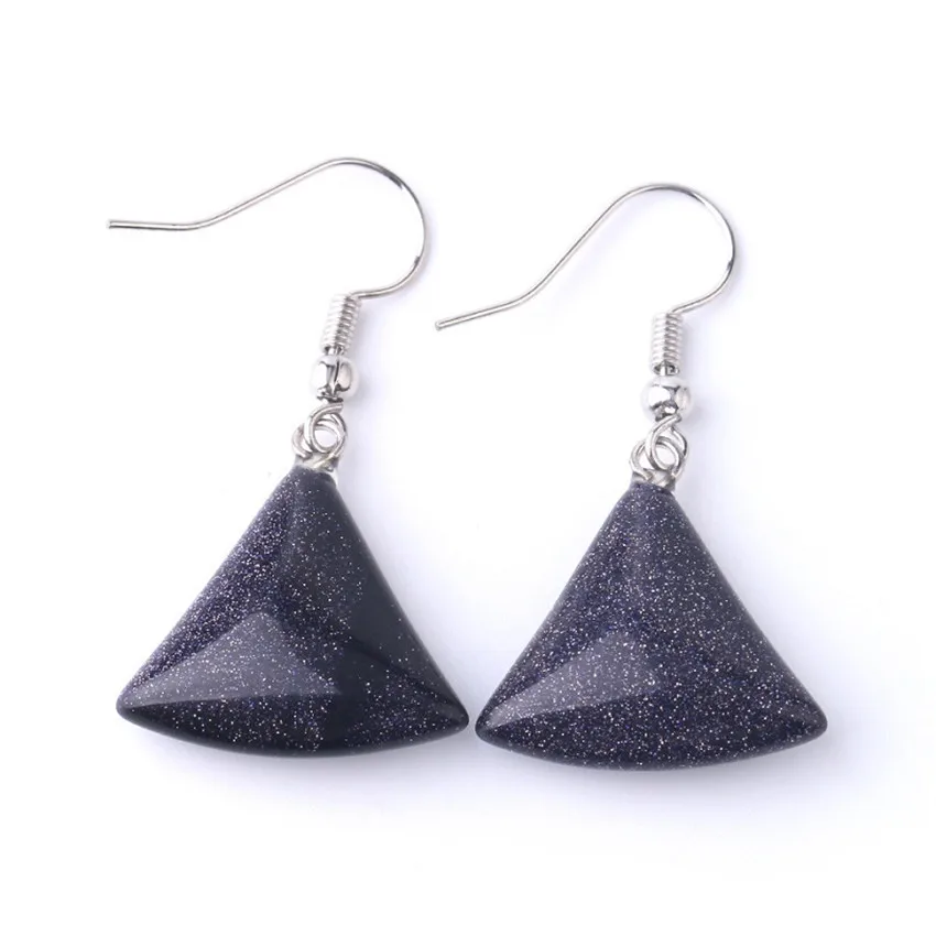 FYJS уникальный посеребренный камень аметист секторная форма висячие серьги