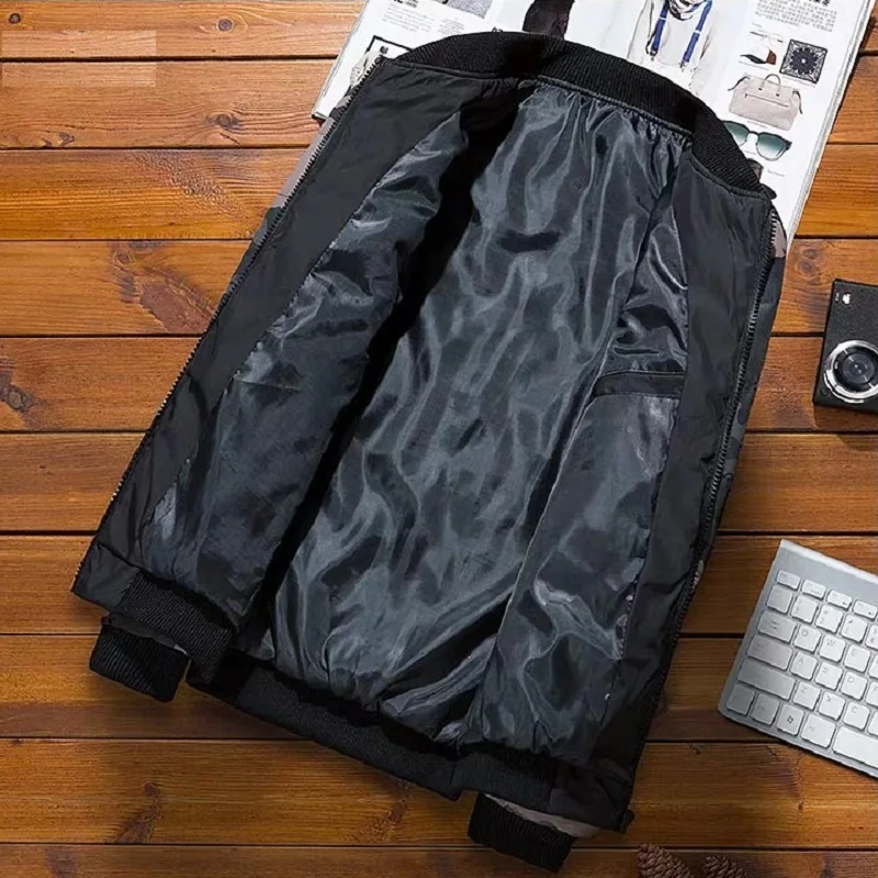 Men's Fashion Camouflage Stitching Baseball Uniform Cotton Clothing Casual Men Clothing Winter Coat Men Large Size Winter Jacket