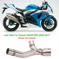 motorcycle stainless middle link pipe delete replace original catalyst exhaust system modified for suzuki gsxr1000 2009 2011