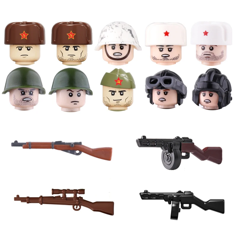 WW2 советские солдаты Аксессуары для оружия строительные блоки военная армия