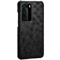 luxury ostrich phone case for huawei p40 pro p30 lite p20 mate 30 20 nova 5t genuine leather cover for honor 30 pro 20 v30 9x 8x