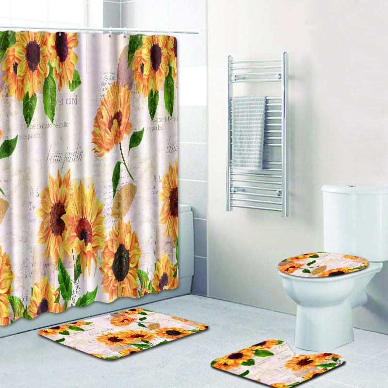 Zeegle 4 шт. набор для туалета Нескользящие Ванная комната коврик душ коврики