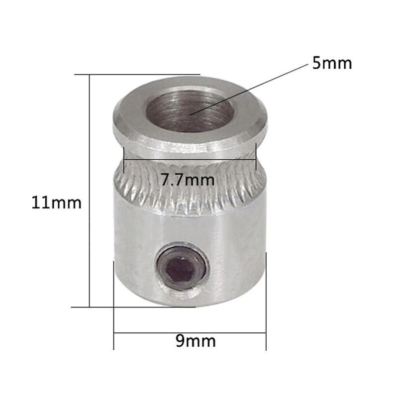 

High Quality Stainless Steel 5mm MK8 Extruder Drive Gear Bore 5PCS For 1.75mm Hobbed Gear Hot Selling