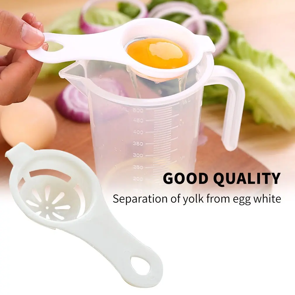 

Portable Egg Yolk White Separator Plastic Egg Divider with Collecting Base Bowl Yolk Catcher Home Kitchen Gadgets