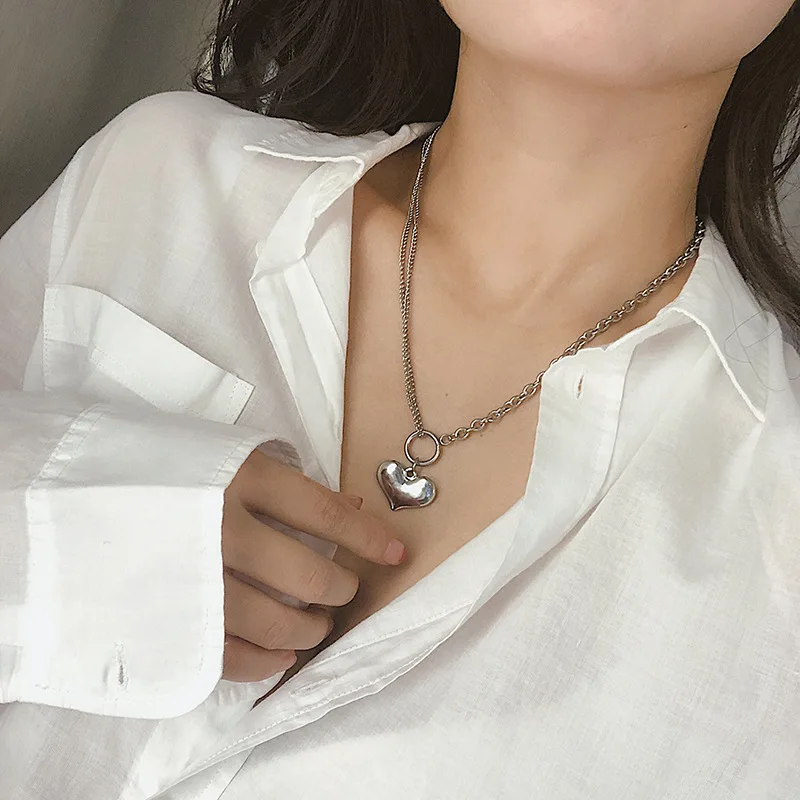 Колье с подвеской в виде сердца из нержавеющей стали | Украшения и аксессуары