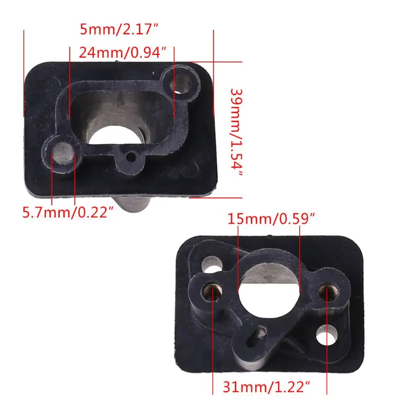 

Intake manifold + 2pcs 40-5 43CC 52CC brush cutter intake manifold carburetor base connector,admitting pipe,carb adaptor Drop