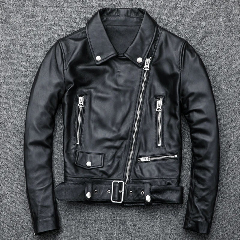 Бесплатная доставка женская тонкая кожаная куртка из натуральной кожи модная