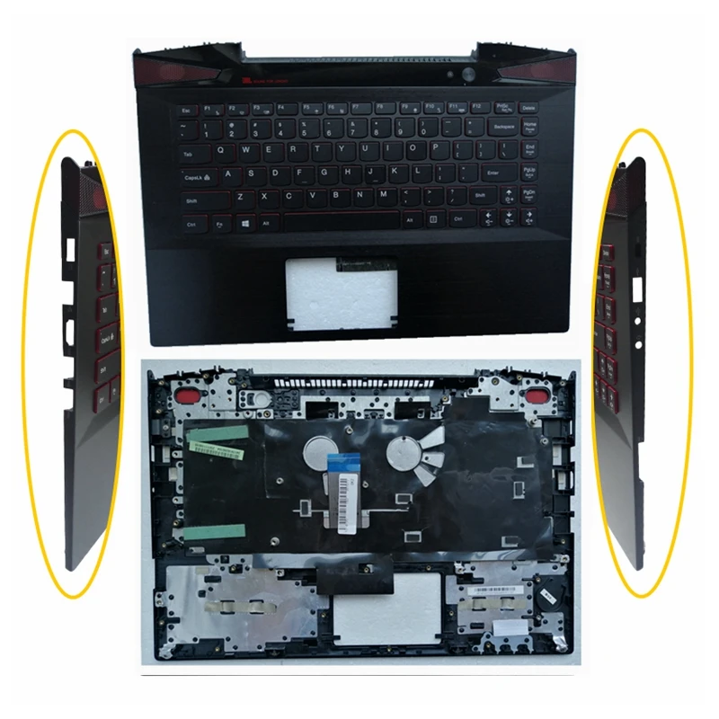 GZEELE NEW FOR Lenovo IdeaPad Y40-70 Y40-70AM Y40-70AT Y40-70AT-IFI palmrest upper case keyboard bezel with touchpad US version