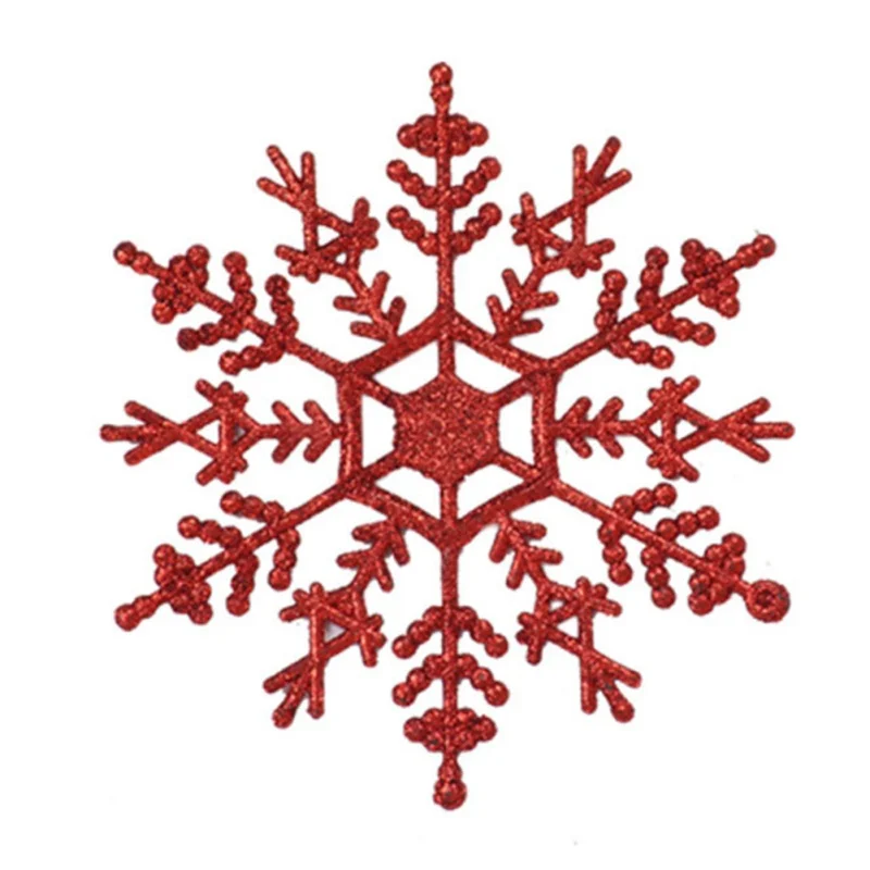 Пластиковые посыпать порошок Снежинка Висячие украшения Рождественская елка