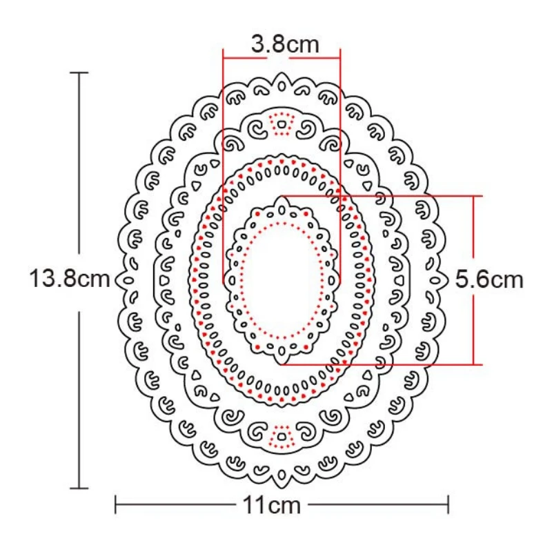 Металлические Вырубные штампы форма для вырезания овальная рамка фоновое