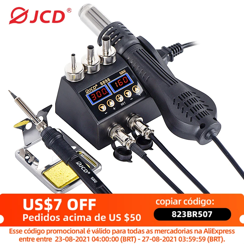 

2 in 1 750W Soldering station LCD Digital display welding rework station for cell-phone BGA SMD PCB IC Repair solder tools 8898