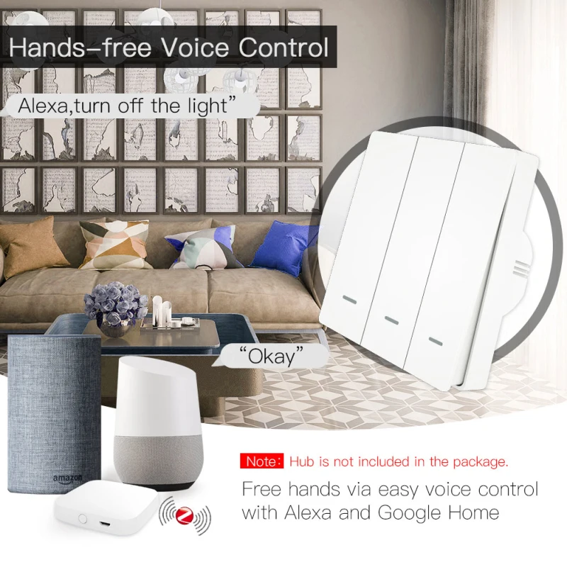 

Tuya Zigbee Smart Switch With / No Neutral EU 220V Light Switches Support Zigbee 2MQTT Voice Support Alexa Google Home