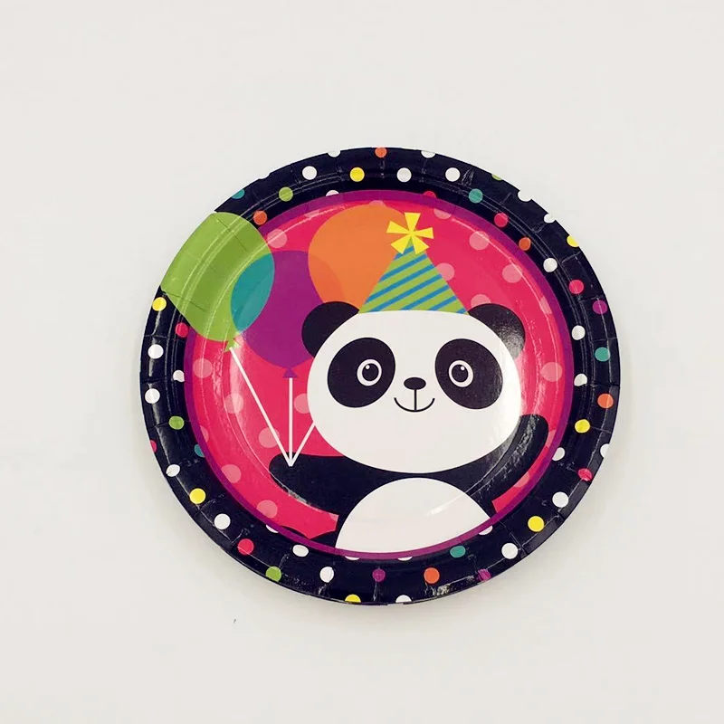 10pcs/set Cartoon Color Lovely Panda Disposable Plates For Kids Children Boys Girls Birthday Party Decoration Supplies Fav | Дом и сад
