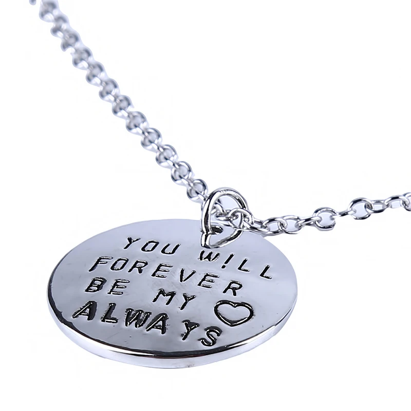 Креативный вы всегда будете моей семьи кулон цепь Серебряное колье семья любовь
