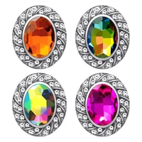 new oval rhinestone crystal stones elegant 20mm snap buttons fit diy 18mm snap bracelet snap jewelry christmas gift