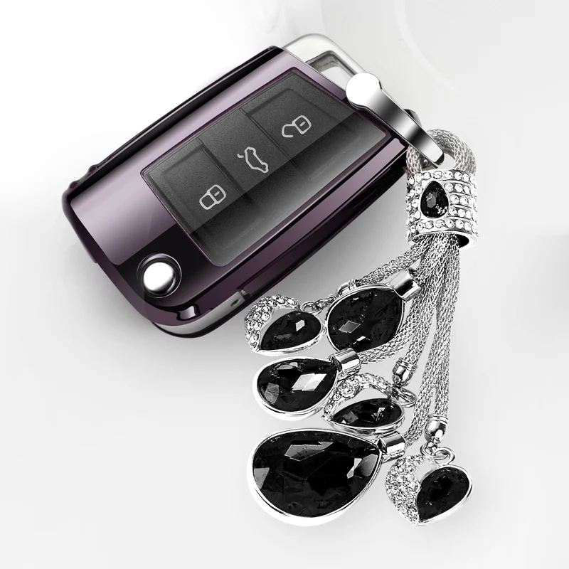 Модный Полный Чехол новый мягкий ТПУ чехол для ключей автомобиля защитный Volkswagen