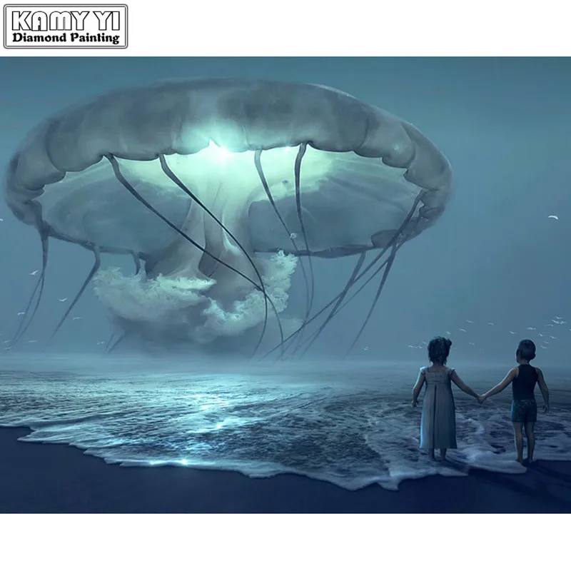 5D DIY Алмазная мозаика белая Медуза алмаз для алмазной вышивки Живопись Животные