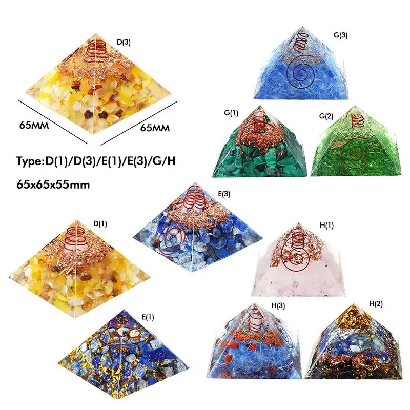 

24 Style Orgone Energy Converter Orgonite Pyramid Soothe The Soul Stone That Change The Magnetic Field Of Life Resin Jewelry