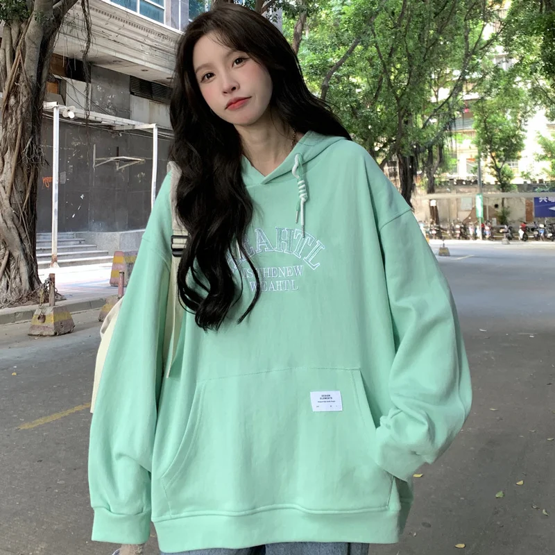 

Женский свитер в американском стиле ретро, стильный свитер свободного покроя в стиле хип-хоп для ранней осени