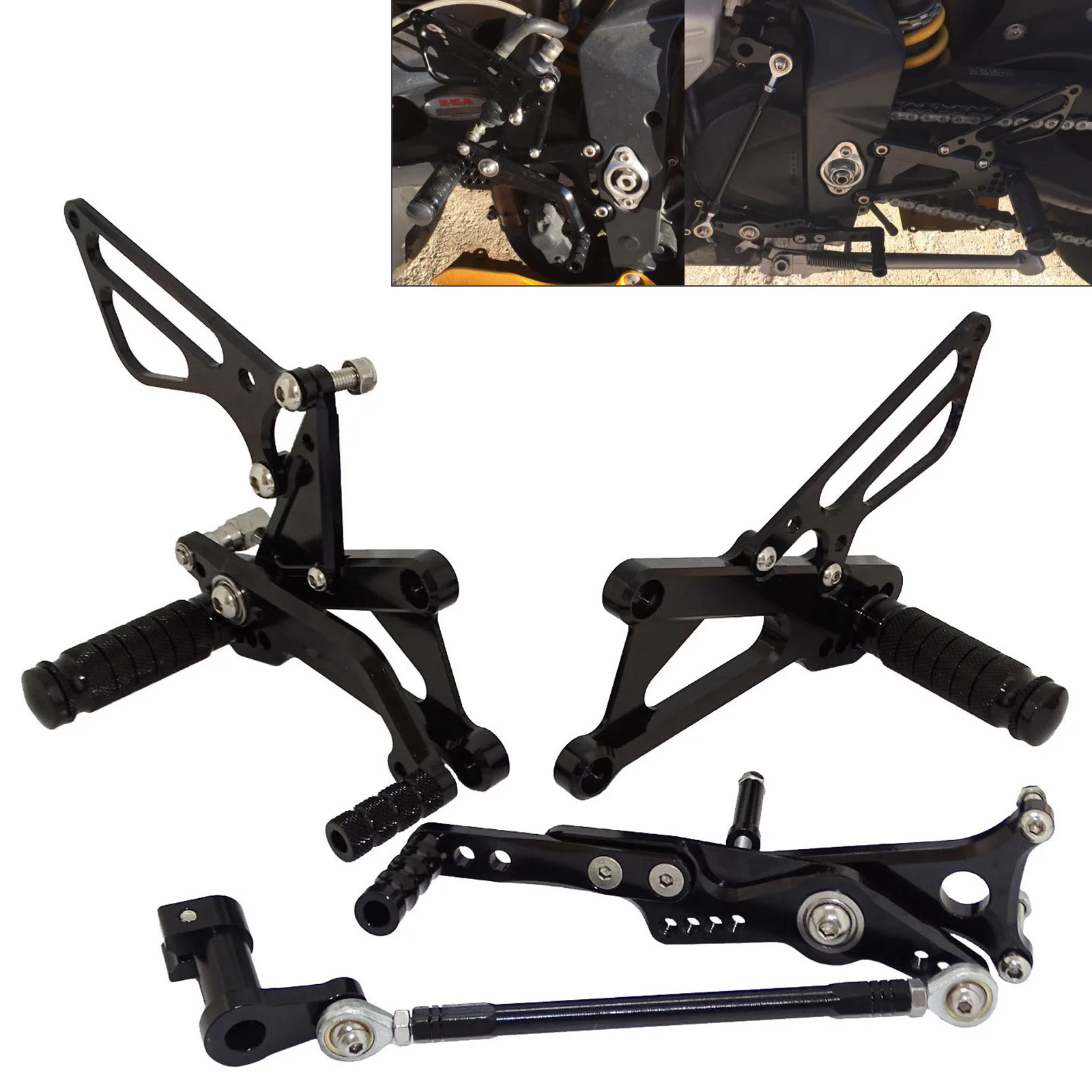 Распродажа Регулируемые задние комплекты с ЧПУ для мотоциклистов опоры ног Triumph