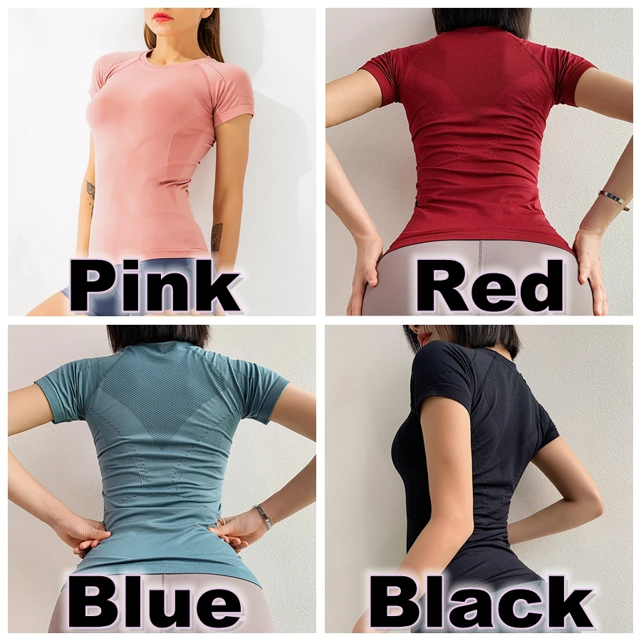 BINAND Женская Сексуальная футболка для йоги бесшовная полый спортивная женская
