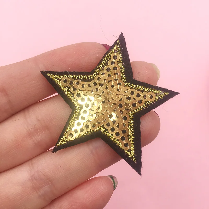 20 шт. золотые нашивки со звездами и блестками утюжок для одежды аппликация на