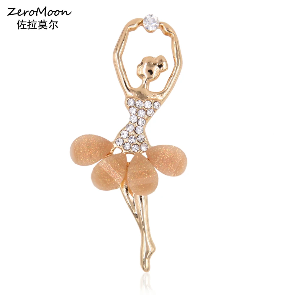 

Ballet Elegant Dancing Girl Brooch Crystal Rhinestone Pin Women Garment Accessory Scarf Clip Fashion Jewelry