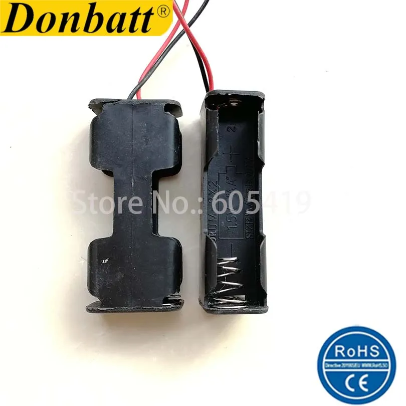 Back to 2 AA battery Case size batteries Holder Box (BB2AA) with 15cm leads 10pcs/lot | Электроника
