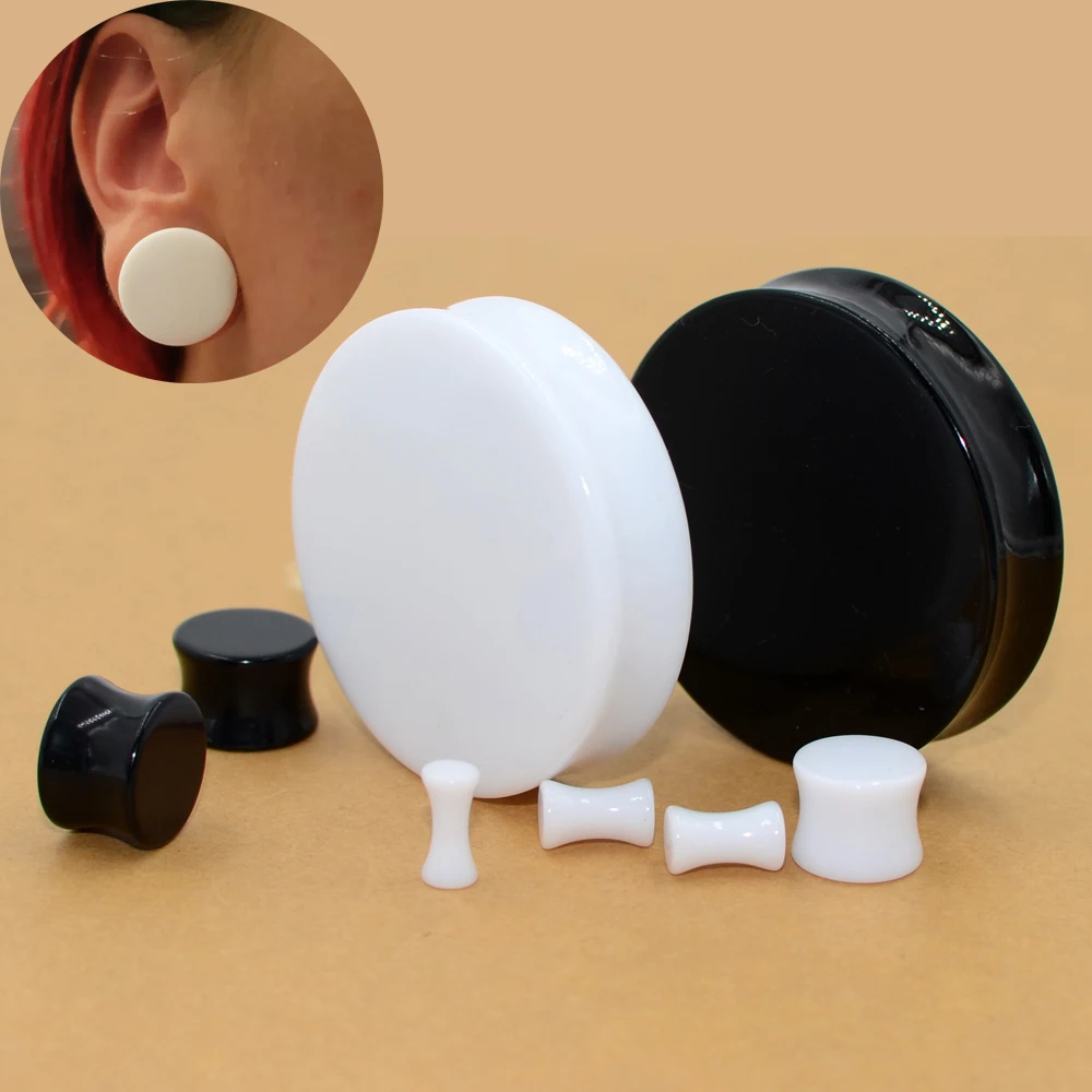 Acryl Liebe Schwarz Weiß Herzförmige Hohl Transparent Ohr Gauge Piercing Klar Ohr Tunnel Ohr Expander 4mm-25mm – Detail 9