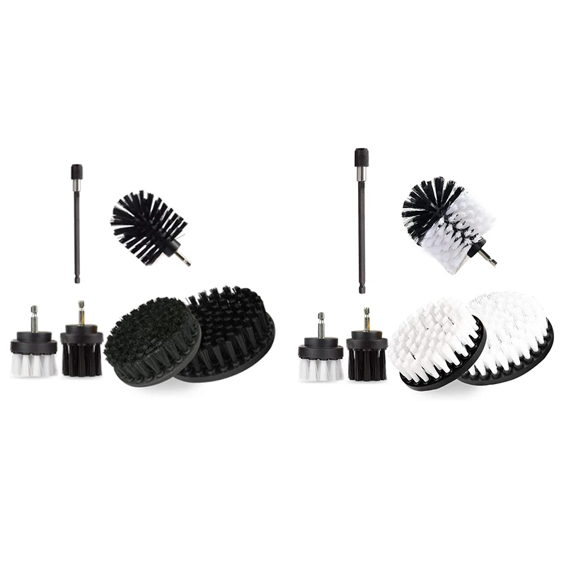 

6-Part Drill Brush, with 6 Inch Extended Attachment for Tile Sealant, Wash Basin, Floor