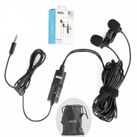 suitable for canon nikon iphone portable camcorder boya by m1dm microphone with 4m cable double head lapel slr camera clip