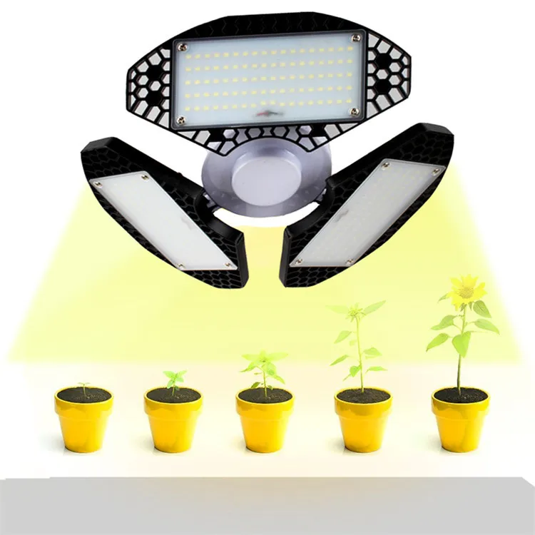 LED Transform Plant Lamp 80W Full Spectrum Three-Leaf Lamp Illuminates The Grow Box Plant Growth Lamp From Multiple Angles
