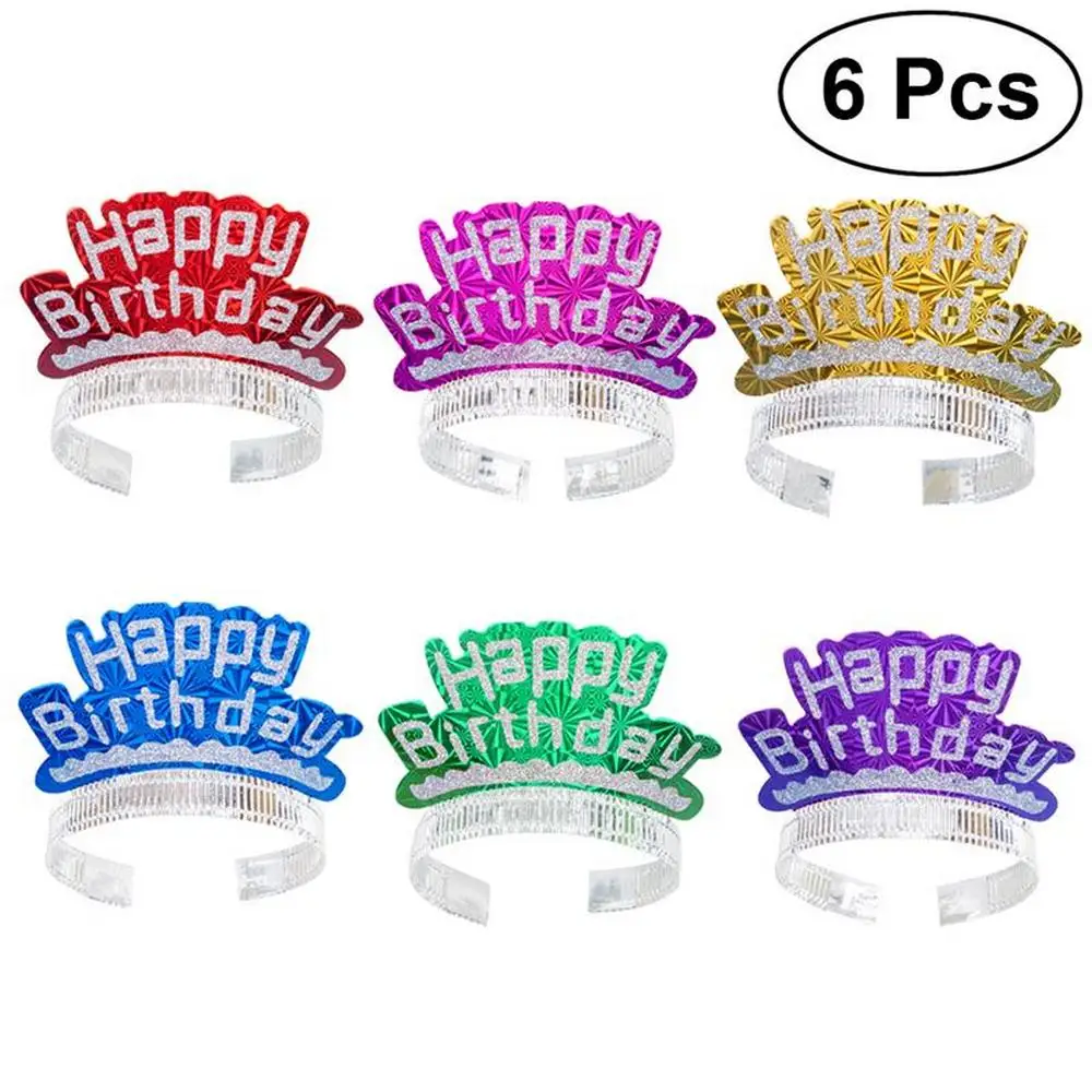 6 шт. серебряная шляпка принцессы с короной для первого дня рождения Свадебные