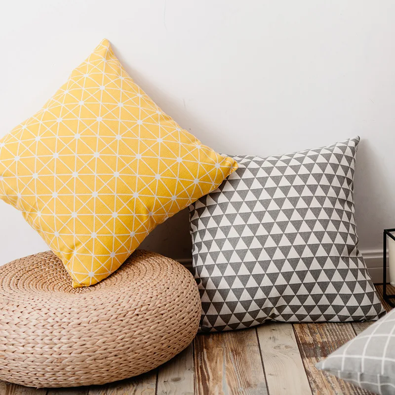 Скандинавская хлопковая плюшевая подушка в пасторальном стиле диванная