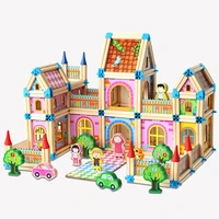 3d wooden puzzle building house model assemble jigsaw colorful learning educational toys gifts for children kids baby
